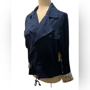 NWT Frye and Co. Lightweight Cropped Navy Blue XS Jacket